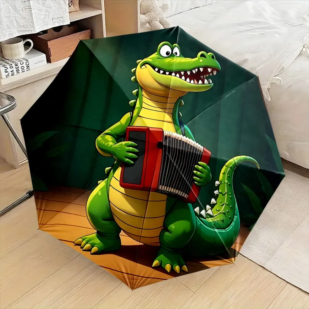 Складной зонт. Улыбающийся крокодил, играющий на аккордеоне, на фоне леса. Креативный портативный складной зонт для Рождества
Складной зонт. Улыбающийся крокодил, играющий на аккордеоне, на фоне леса. Креативный портативный складной зонт для Рождества
