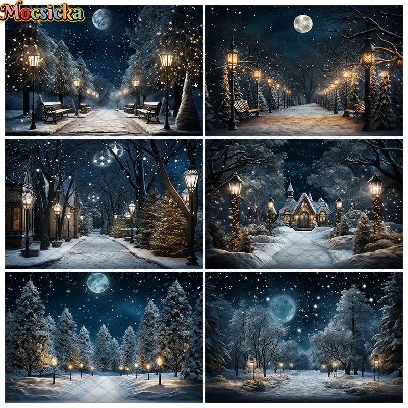 Mocsicka Snowy Forest Xmas Backdrops Kids Adult Photography Backdrops Child Baby Big Moon Christmas Snowflake Trees Background
Mocsicka Snowy Forest Xmas Backdrops Kids Adult Photography Backdrops Child Baby Big Moon Christmas Snowflake Trees Background
