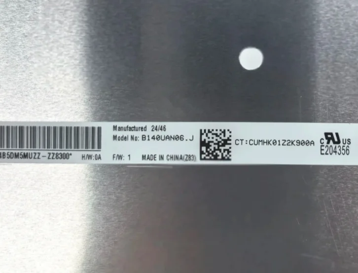 B140UAN06.J 14.0'' Laptop LCD Screen Display Panel Matrix 1920*1200 EDP 30 Pins
B140UAN06.J 14.0'' Laptop LCD Screen Display Panel Matrix 1920*1200 EDP 30 Pins