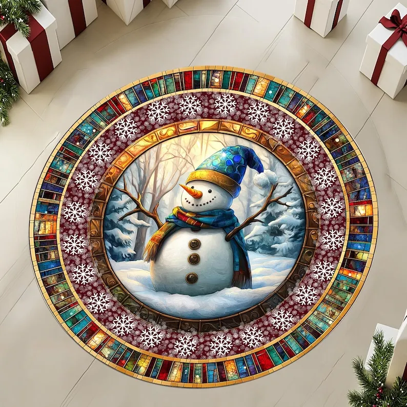 Snowman Snowflakes Round Rug,Christmas Pattern Area Mat with Festive Design,Non-Slip Holiday Decoration for Living Room Home
Snowman Snowflakes Round Rug,Christmas Pattern Area Mat with Festive Design,Non-Slip Holiday Decoration for Living Room Home