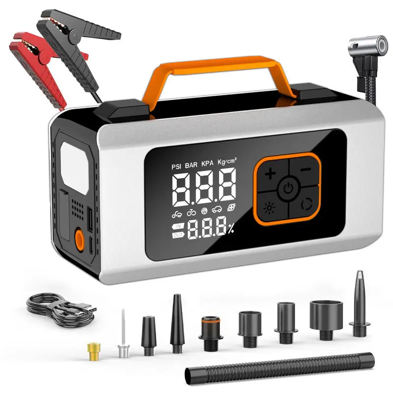 3000A Усилитель батареи стартера 150Psi Воздушный насос Многофункциональный насос для накачивания шин Power Bank Светодиодный светильник для автомобилей 12 В
3000A Усилитель батареи стартера 150Psi Воздушный насос Многофункциональный насос для накачивания шин Power Bank Светодиодный светильник для автомобилей 12 В