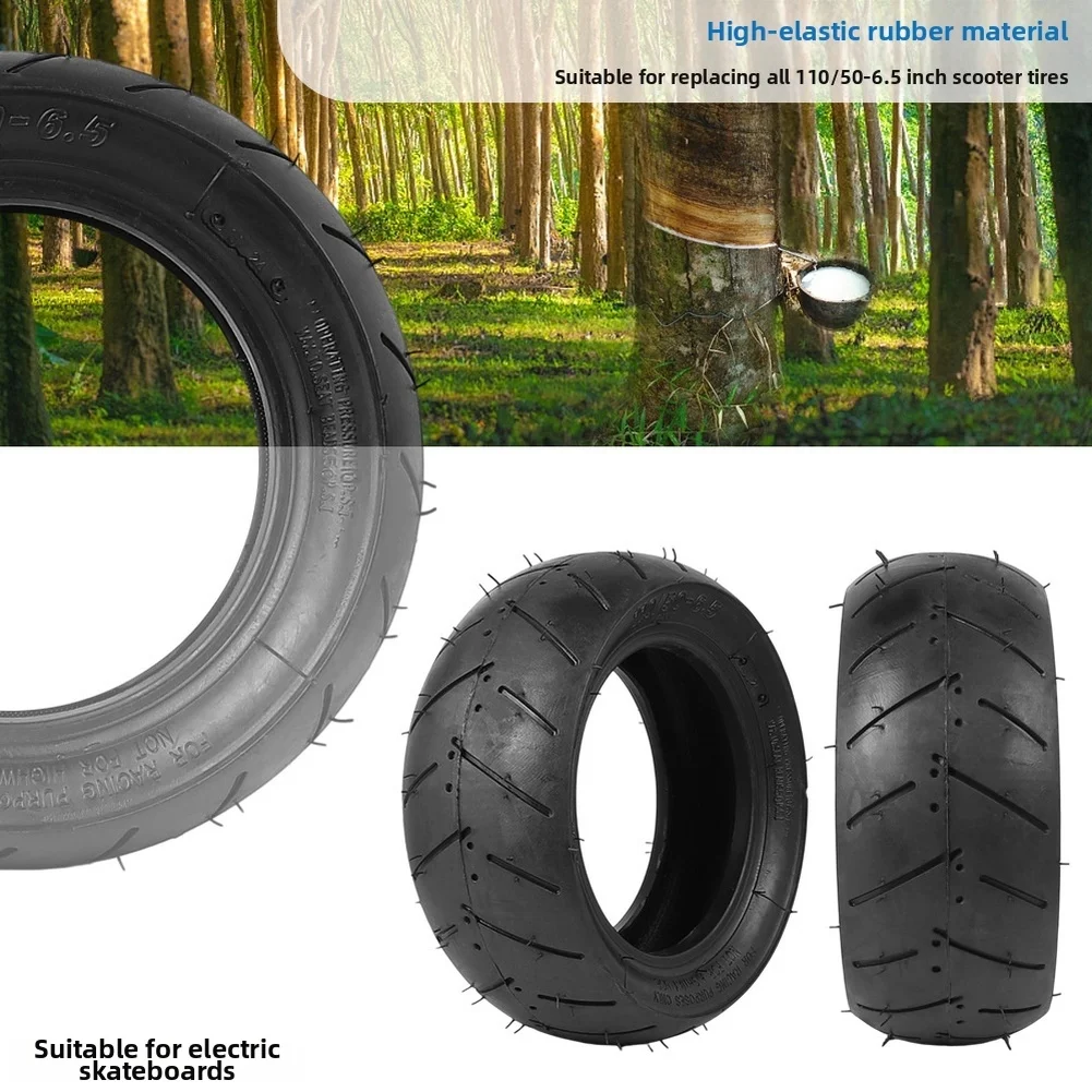 110/50-6.5 Electric Scooter Rear Tire Wear Resistant Rubber Outer Wheel With Deep Grooves For Urban Road Riding Replacement Part