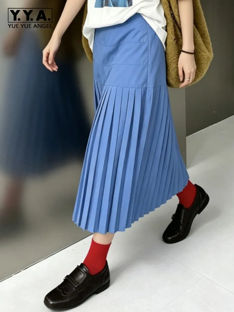 Hot Sale Womens Summer Blue Pleated Skirt New High Waist Female Mid Length Skirts Leisure Streetwear Sweet A-line Long Skirts
Hot Sale Womens Summer Blue Pleated Skirt New High Waist Female Mid Length Skirts Leisure Streetwear Sweet A-line Long Skirts