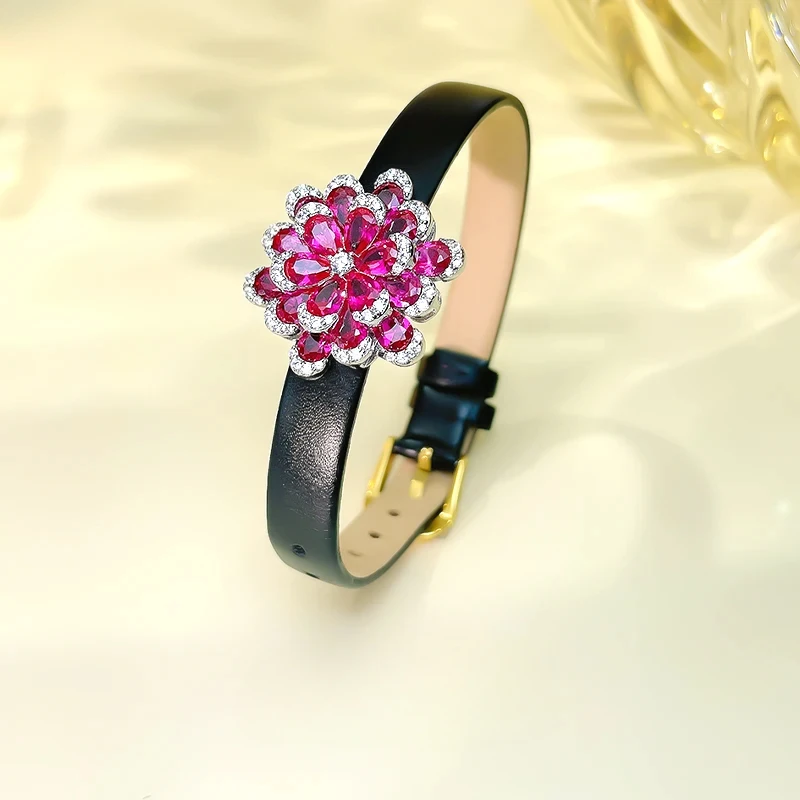 New Red Treasure Flower Bracelet Fashion New Year Gift 925 Sterling Silver Platinum Engagement Jewelry for Women
New Red Treasure Flower Bracelet Fashion New Year Gift 925 Sterling Silver Platinum Engagement Jewelry for Women