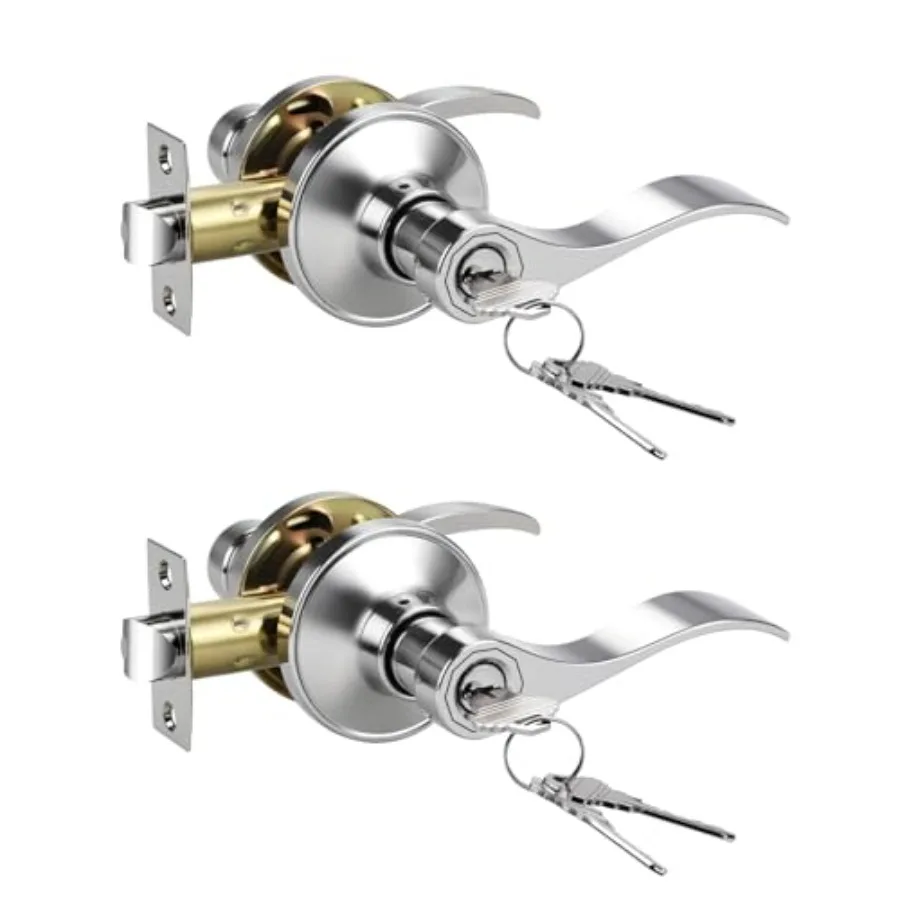 Keyed Entry Door Handle with Lock and Key, Door Knob for Front Entrance/Bedroom, Reversible for Left and Right, Different Key
Keyed Entry Door Handle with Lock and Key, Door Knob for Front Entrance/Bedroom, Reversible for Left and Right, Different Key