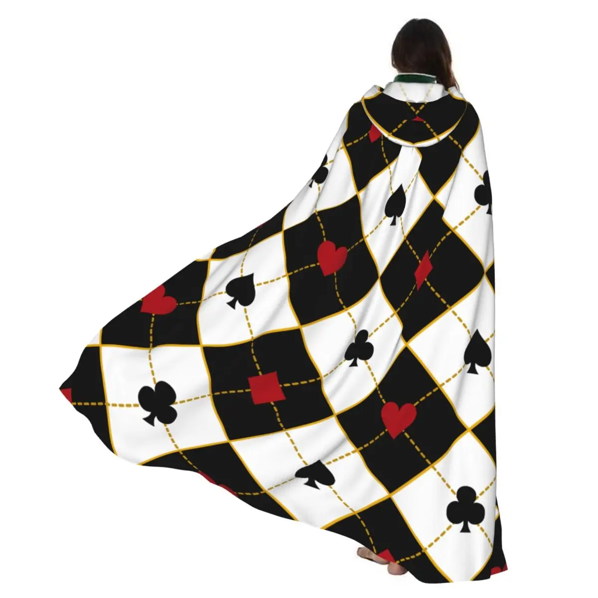 Card Suits Royal Poker Hooded Cloak Polyester Unisex Witch Cape Costume Accessory
Card Suits Royal Poker Hooded Cloak Polyester Unisex Witch Cape Costume Accessory