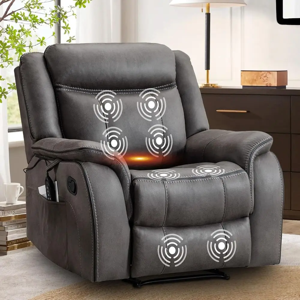 39 Wide Ergonomic Manual Recliner Chair with Heat for Adults, Grey, Ideal for Living Room Comfort
39 Wide Ergonomic Manual Recliner Chair with Heat for Adults, Grey, Ideal for Living Room Comfort