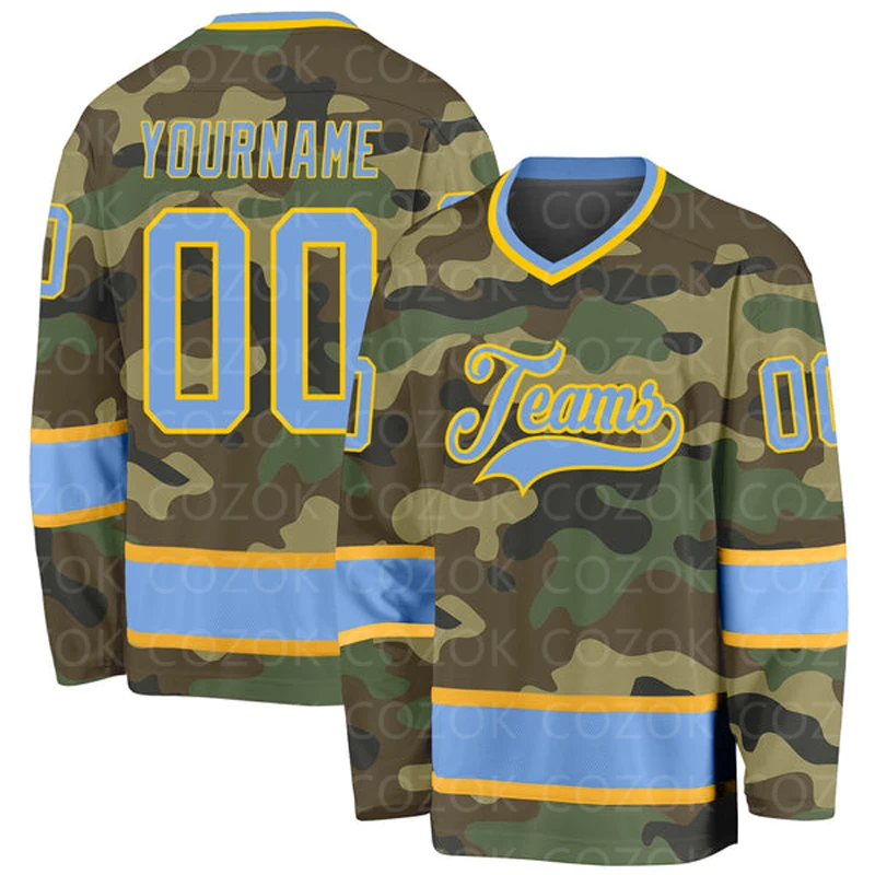 Custom Camouflage Hockey 3D Print You Name Number Men Women Ice Hockey Jersey Competition Training Jerseys
Custom Camouflage Hockey 3D Print You Name Number Men Women Ice Hockey Jersey Competition Training Jerseys