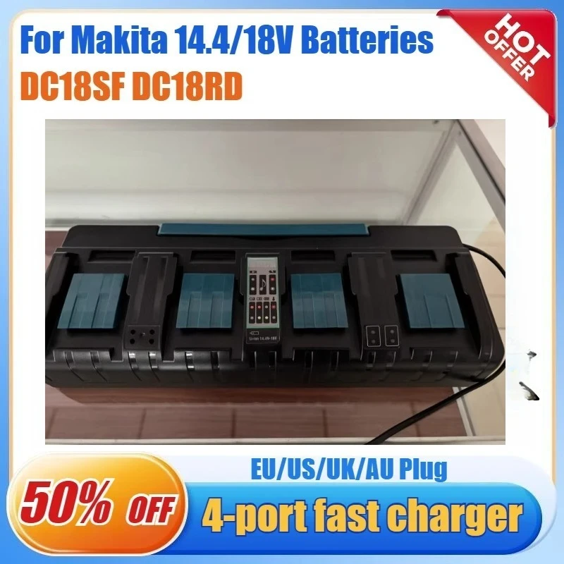 4-Ports Rapid Meanwhile Multi Battery Charger Station Fast Charger Compatible with Makita 14.4/18V Batteries Power Tool
4-Ports Rapid Meanwhile Multi Battery Charger Station Fast Charger Compatible with Makita 14.4/18V Batteries Power Tool