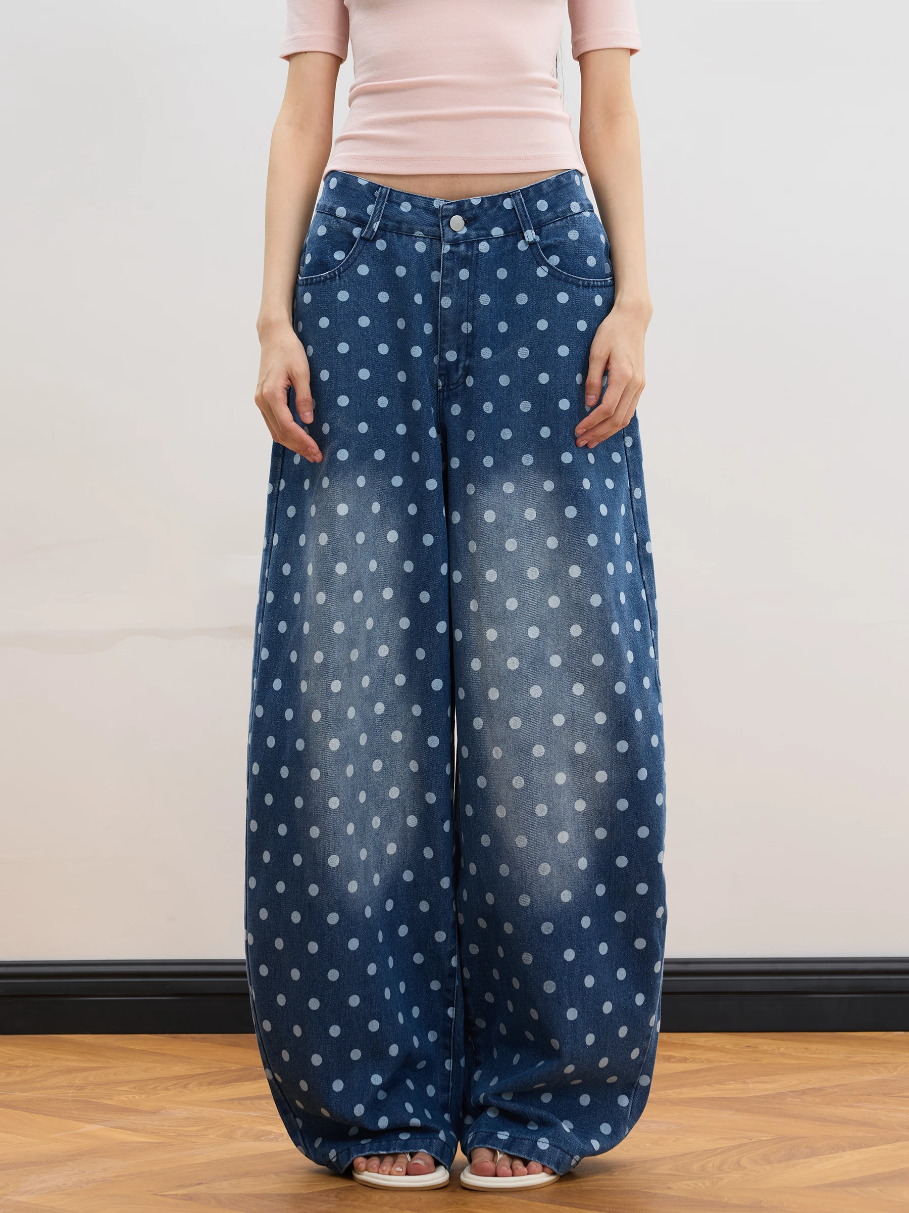 Fun Polka Dot Embroidery Washed Knife Jeans Loose Casual Pants Design Sensation Women's Jeans Natural Waist Zipper Pocket
Fun Polka Dot Embroidery Washed Knife Jeans Loose Casual Pants Design Sensation Women's Jeans Natural Waist Zipper Pocket