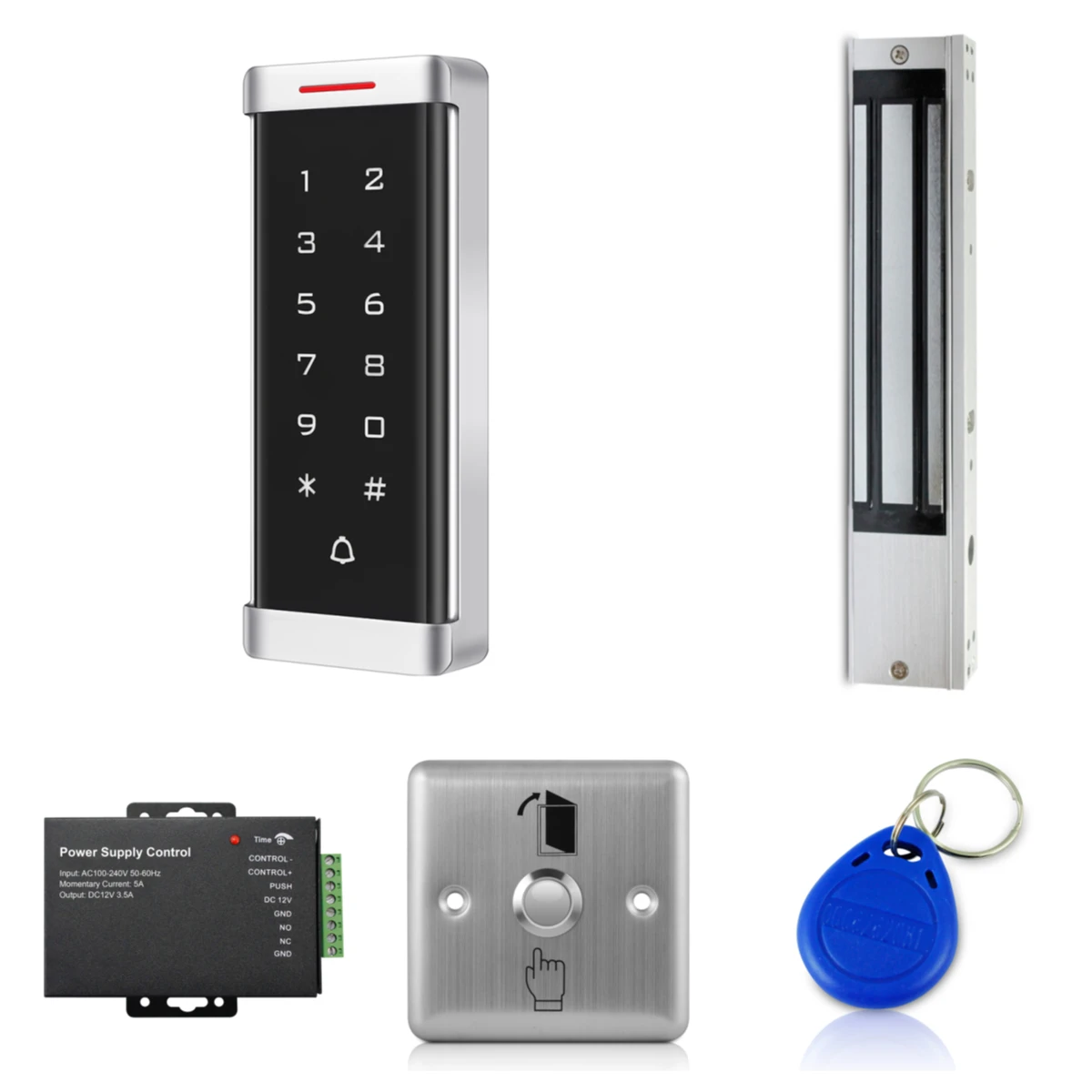 Door Access Control DIY Kit with Access Control Keypad Power Supply Electromagnetic Lock Metal Exit Button
Door Access Control DIY Kit with Access Control Keypad Power Supply Electromagnetic Lock Metal Exit Button