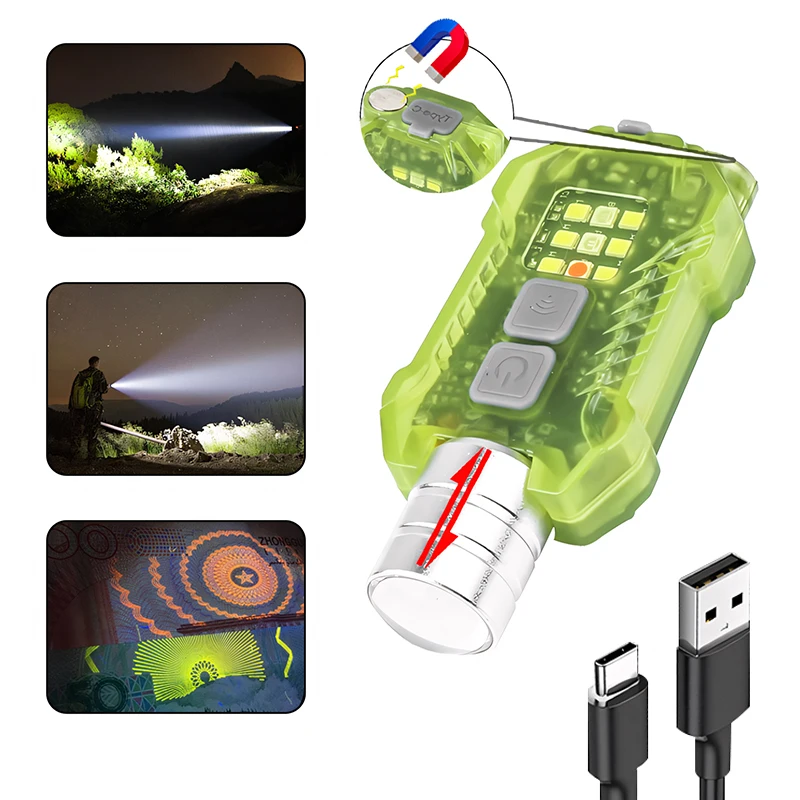 Multifunctional EDC flashlight, magnet base Type-C USB rechargeable 400 lumens IP55 protection, adjustable beam of light 6 modes
Multifunctional EDC flashlight, magnet base Type-C USB rechargeable 400 lumens IP55 protection, adjustable beam of light 6 modes