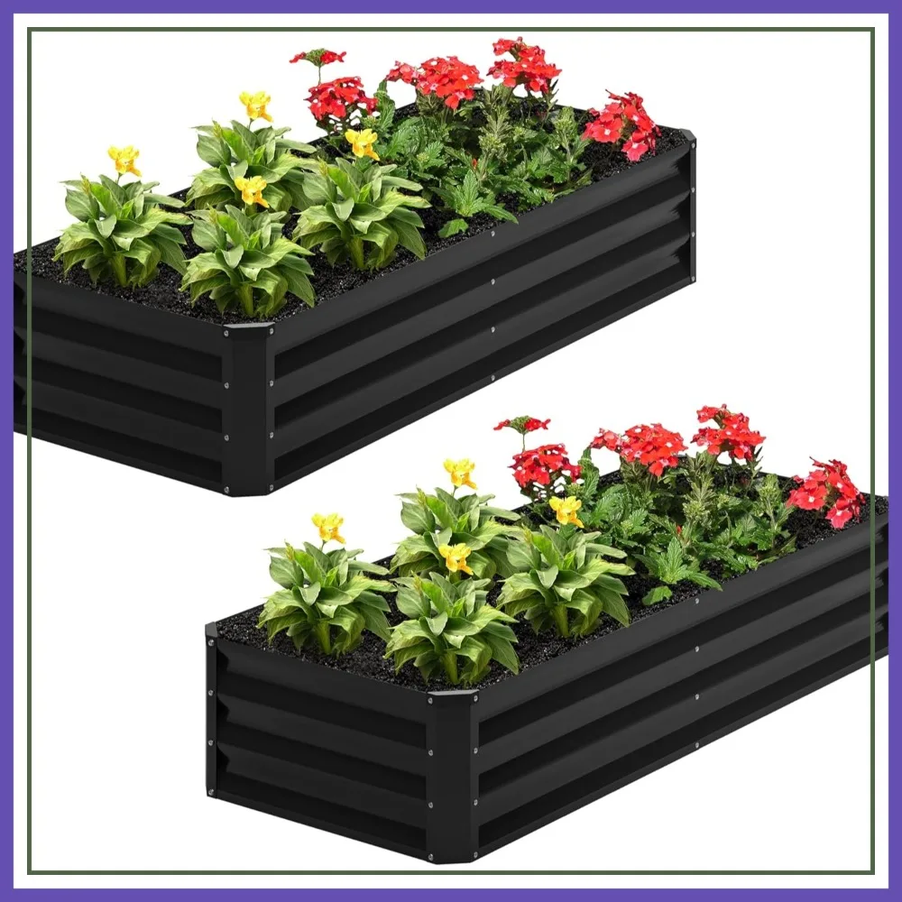 2PCS 4x2x1FT Galvanized Raised Garden Bed, Metal Planter Box for Outdoor Vegetables, Flowers, Herbs - Black
2PCS 4x2x1FT Galvanized Raised Garden Bed, Metal Planter Box for Outdoor Vegetables, Flowers, Herbs - Black
