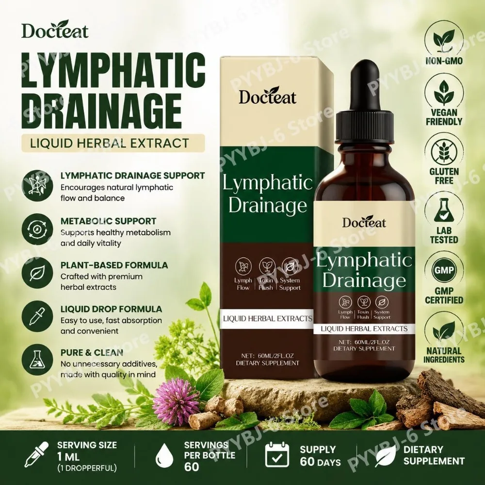 Docteat Lymphatic Drainage Liquid Herbal Extract Drops for Metabolic Needs Support with Cleavers Red Clover Stillingia 60 ML
Docteat Lymphatic Drainage Liquid Herbal Extract Drops for Metabolic Needs Support with Cleavers Red Clover Stillingia 60 ML