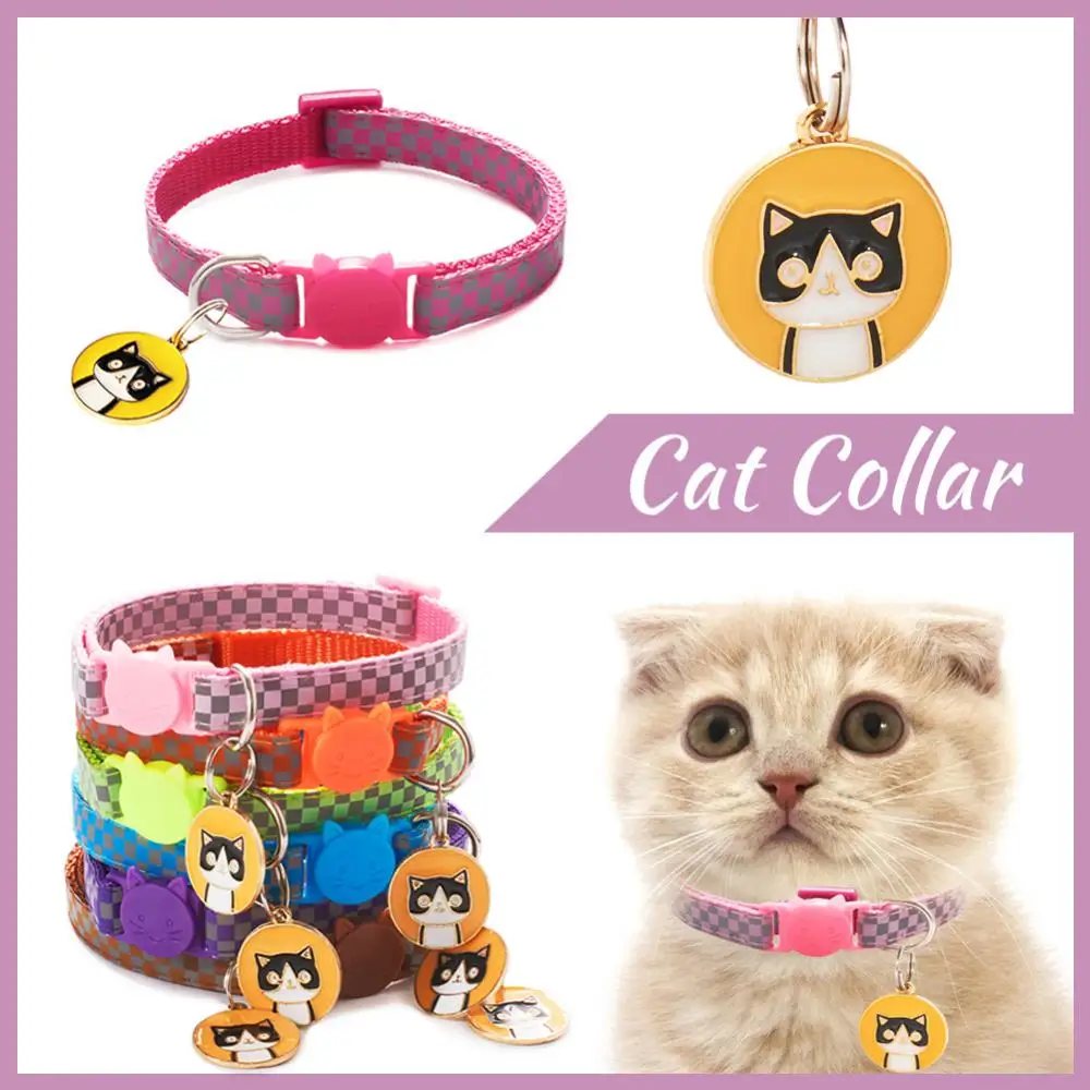 Colorful Cute Cat Collar With Bell Reflective Pet Collar Adjustable Buckle Cat Collar Pet Supplies Kitten Collar Dog Accessories
Colorful Cute Cat Collar With Bell Reflective Pet Collar Adjustable Buckle Cat Collar Pet Supplies Kitten Collar Dog Accessories