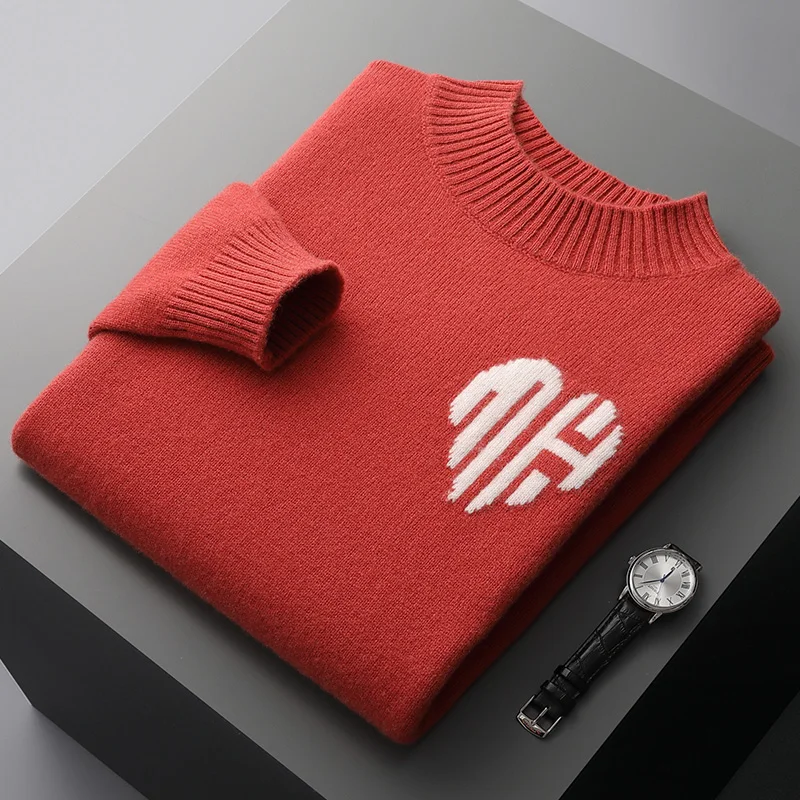 Autumn and winter new men's 100% merino wool solid color O-neck thickened loose business leisure warm high-end knitted sweater.
Autumn and winter new men's 100% merino wool solid color O-neck thickened loose business leisure warm high-end knitted sweater.