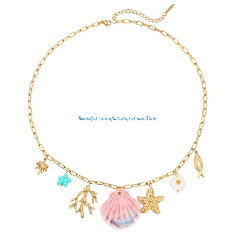 E56A Shell Inspired Stainless Steel Necklace Adjustable Neckchain Jewelry for Women
E56A Shell Inspired Stainless Steel Necklace Adjustable Neckchain Jewelry for Women