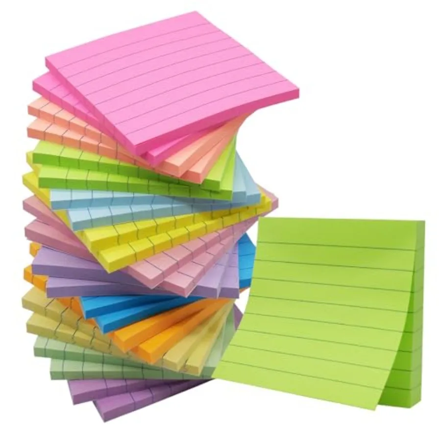 24 Pack in Ruled Stickies Super Sticking Power Memo Pads, 12 Multi Sticky Notes with Lines Self-Stick Note Pads
24 Pack in Ruled Stickies Super Sticking Power Memo Pads, 12 Multi Sticky Notes with Lines Self-Stick Note Pads