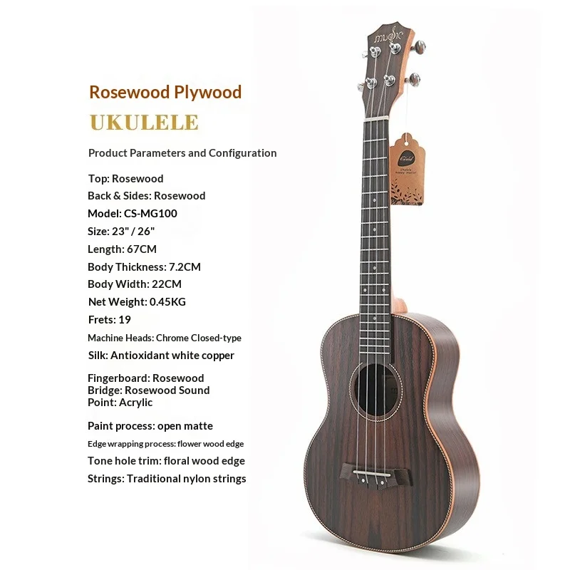 26 Inch Rosewood Tenor Ukulele 4 String Acoustic Ideal Beginner Intermediate Professional Travel Gift Factory Direct Guitare
26 Inch Rosewood Tenor Ukulele 4 String Acoustic Ideal Beginner Intermediate Professional Travel Gift Factory Direct Guitare
