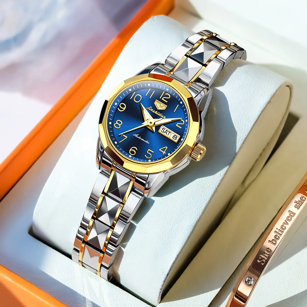 JSDUN Women Watches Top Brand Luxury Fashion Tungsten Steel Strap Sapphire Mirror Date Week Original Automatic Mechanical Watch
JSDUN Women Watches Top Brand Luxury Fashion Tungsten Steel Strap Sapphire Mirror Date Week Original Automatic Mechanical Watch