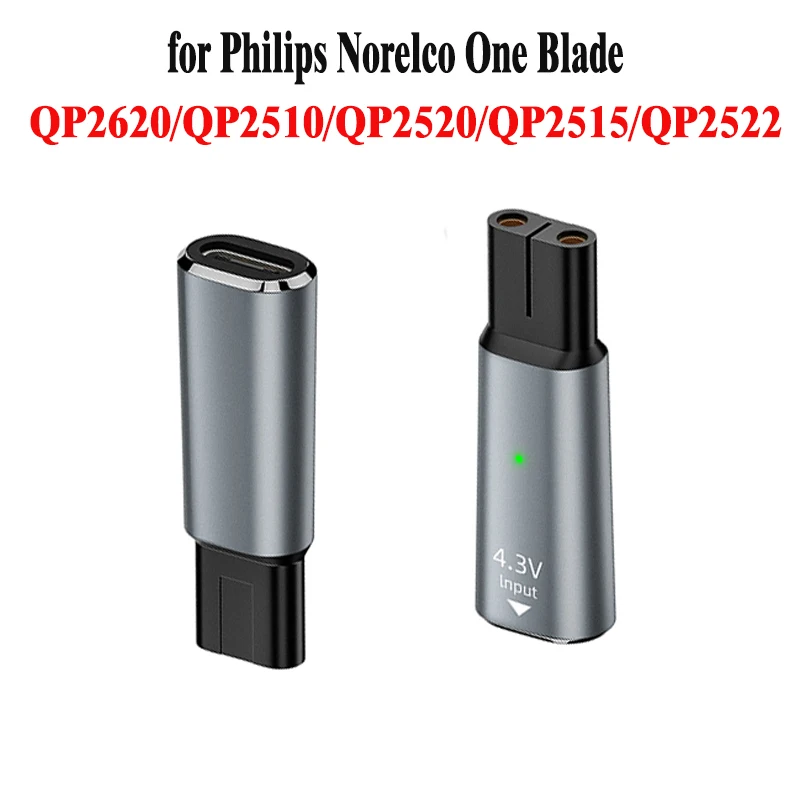 4.3V Type-C Shaver Adapter Charging Converter for Philips One Blade QP2620/QP2510/QP2520/QP2515/QP2522 with Charging Indicator
4.3V Type-C Shaver Adapter Charging Converter for Philips One Blade QP2620/QP2510/QP2520/QP2515/QP2522 with Charging Indicator