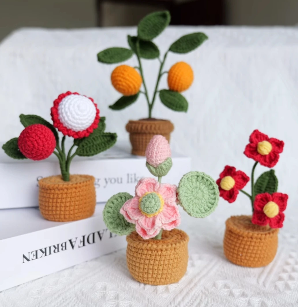 Crochet lotus potted tabletop ornaments diy wool material package car small flower pot handmade to pass the time
Crochet lotus potted tabletop ornaments diy wool material package car small flower pot handmade to pass the time