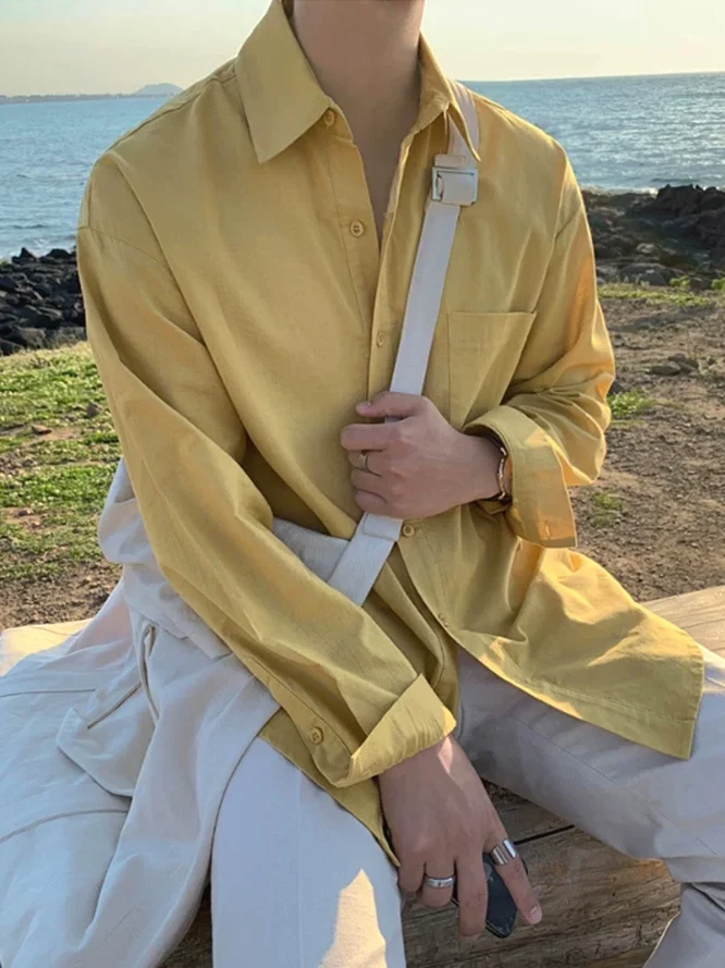 Casual Cotton Linen Men's Shirt Vintage American Yellow Long Sleeve Loose Pocket Style Workwear Shirt Breathable Spring Youth
Casual Cotton Linen Men's Shirt Vintage American Yellow Long Sleeve Loose Pocket Style Workwear Shirt Breathable Spring Youth