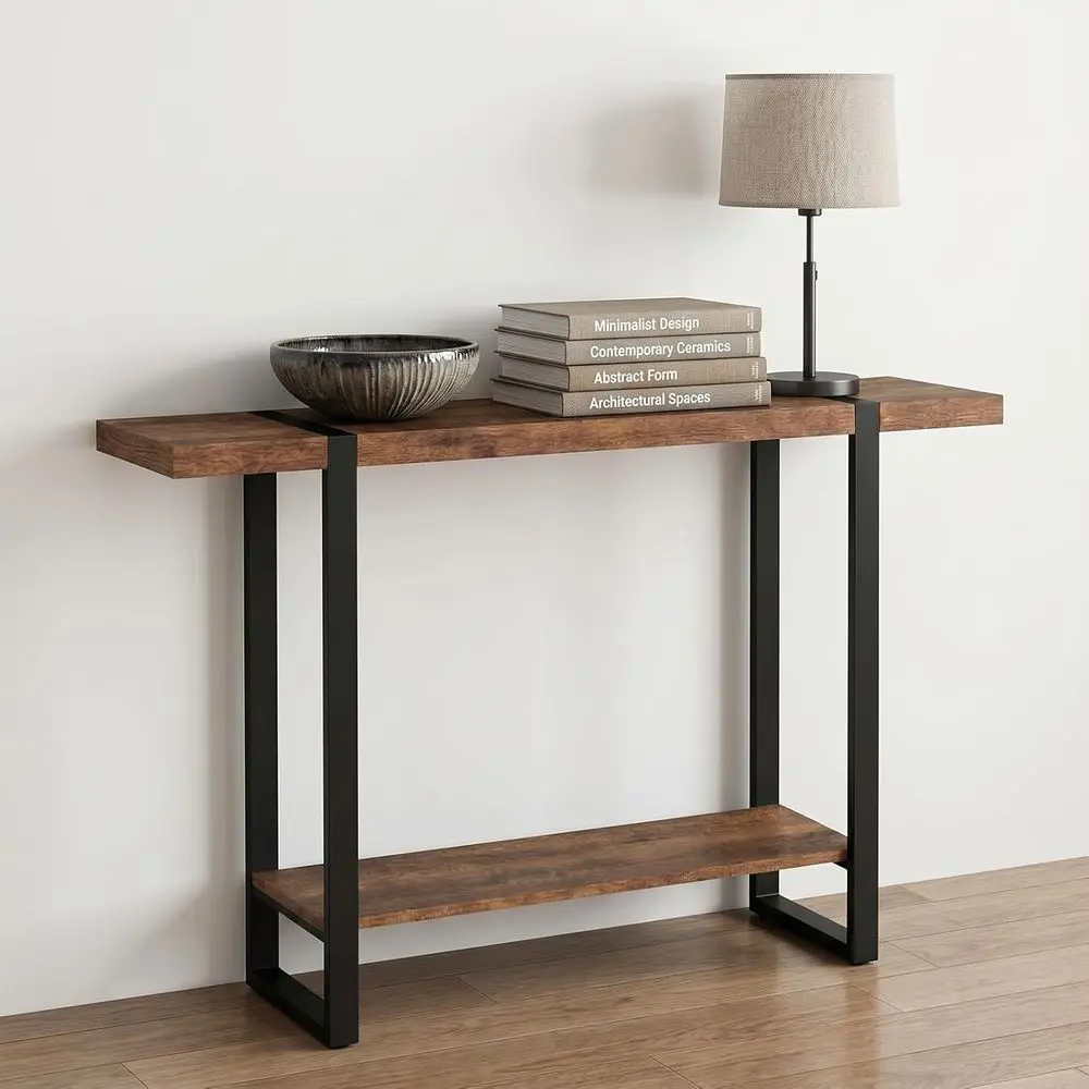 Durable 2-Tier Solid Wood Entry Table, Ideal for Small Spaces, 31.5L x 7.9W x 31.5H in Walnut Finish
Durable 2-Tier Solid Wood Entry Table, Ideal for Small Spaces, 31.5L x 7.9W x 31.5H in Walnut Finish