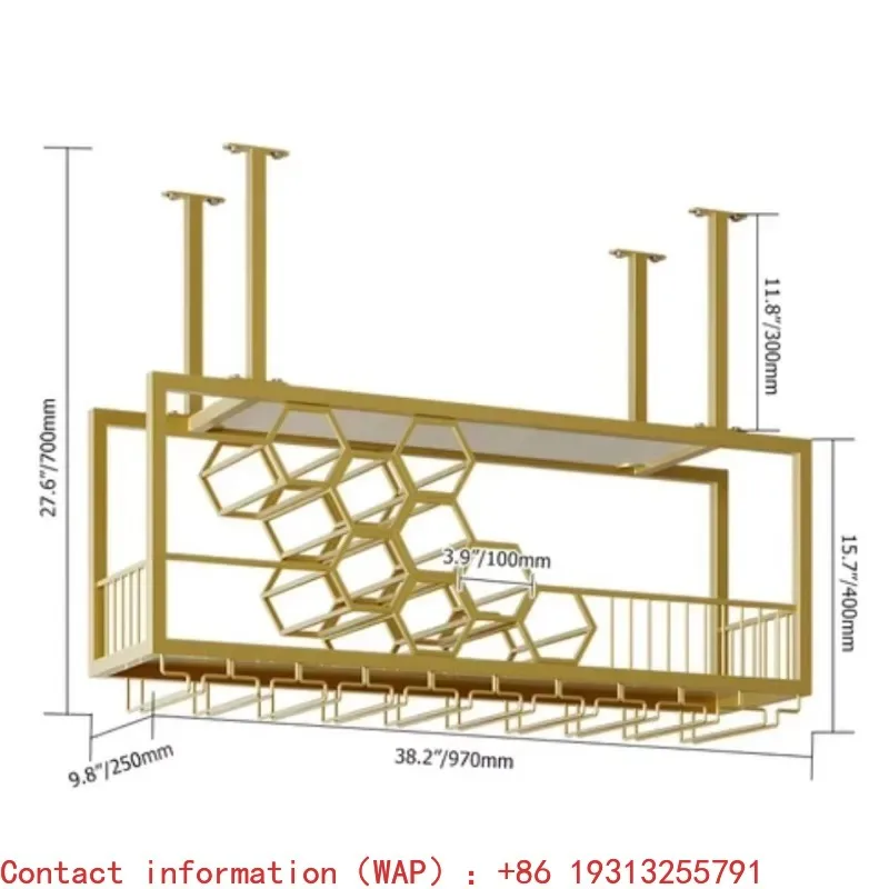 Metal Hanging Wine Rack Golden Bar Shelf Floating Wine Glass Holder for Wine Collection Storage Display
Metal Hanging Wine Rack Golden Bar Shelf Floating Wine Glass Holder for Wine Collection Storage Display