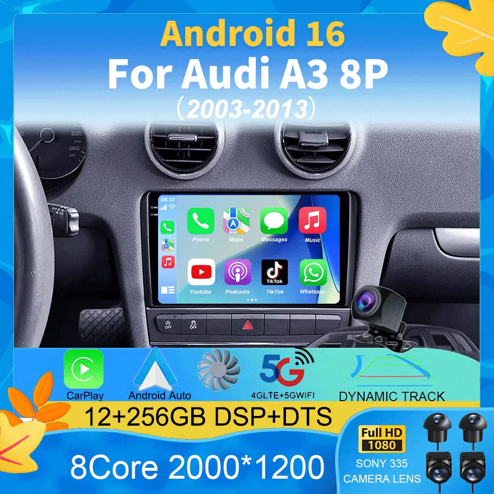 Автомагнитола Android 16 для Audi A3 8P 2003-2013 с CarPlay, GPS-навигацией, аудио-стереосистемой, DSP, камерой 360° и поддержкой 4G
Автомагнитола Android 16 для Audi A3 8P 2003-2013 с CarPlay, GPS-навигацией, аудио-стереосистемой, DSP, камерой 360° и поддержкой 4G