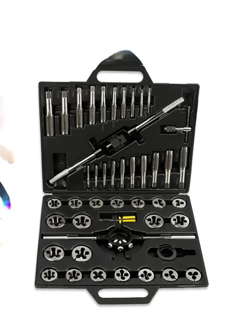 2025 New Arrival Tap and Screw Die Suite Hand Thread Tap Wrench Screw Die Drift Holder Metric Thread Tap Combination Set 
2025 New Arrival Tap and Screw Die Suite Hand Thread Tap Wrench Screw Die Drift Holder Metric Thread Tap Combination Set