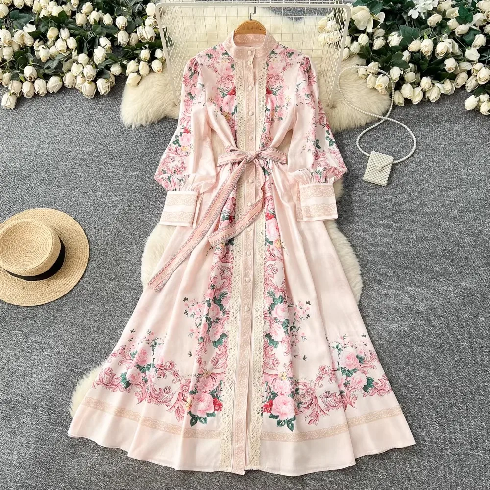 Elegant Lace Spliced Long Printed Dr Women's High Waist Lantern Sleeve Ball Gown Korean Sle Commute Fashion Spring Autumn Ladies
Elegant Lace Spliced Long Printed Dr Women's High Waist Lantern Sleeve Ball Gown Korean Sle Commute Fashion Spring Autumn Ladies