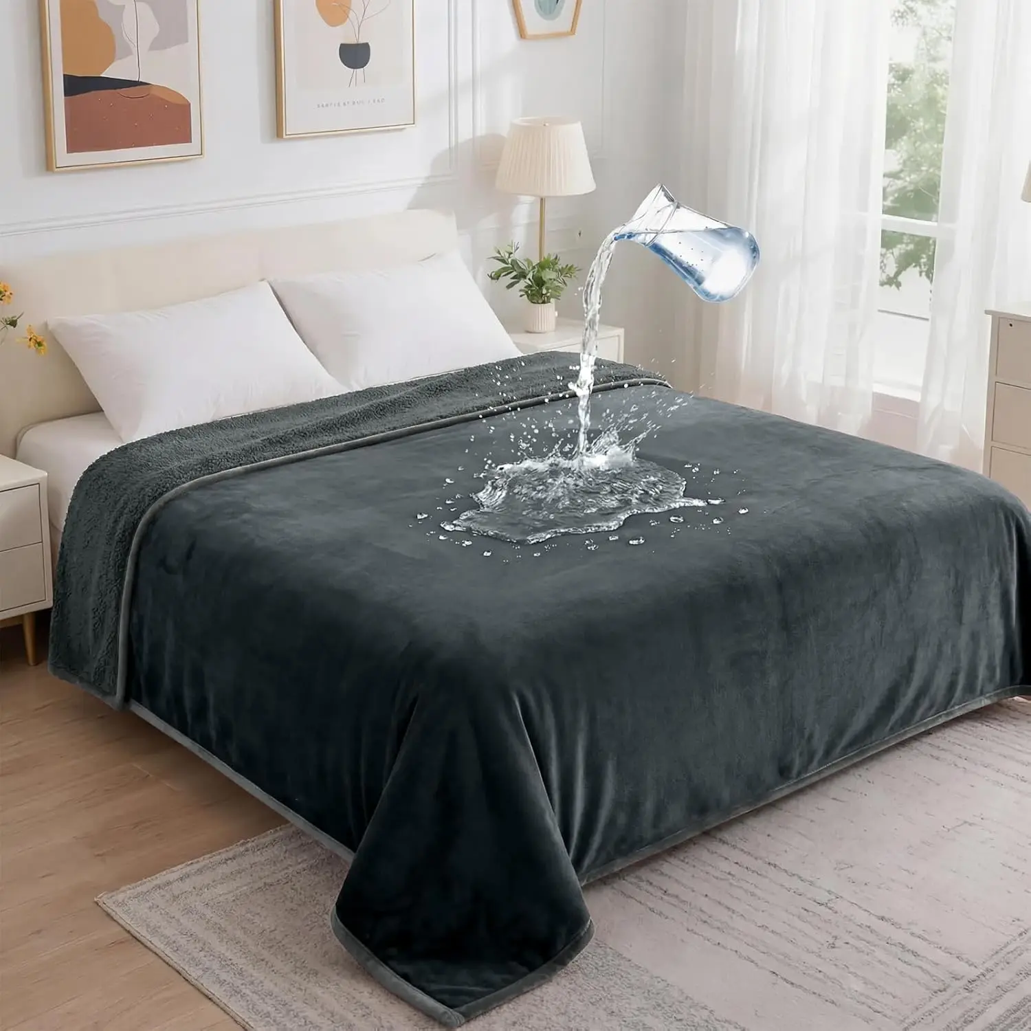 Waterproof Flannel Blanket, Leakproof & Machine Washable, 80x90 Silver Gray/Dark Gray
Waterproof Flannel Blanket, Leakproof & Machine Washable, 80x90 Silver Gray/Dark Gray