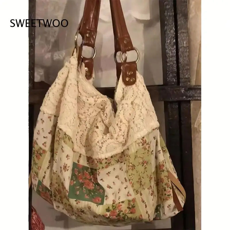 Floral Patchwork Hobo Bag Crochet Lace Top Trim Vintage Faux Leather Ring Handle Large Casual Shoulder Tote
Floral Patchwork Hobo Bag Crochet Lace Top Trim Vintage Faux Leather Ring Handle Large Casual Shoulder Tote