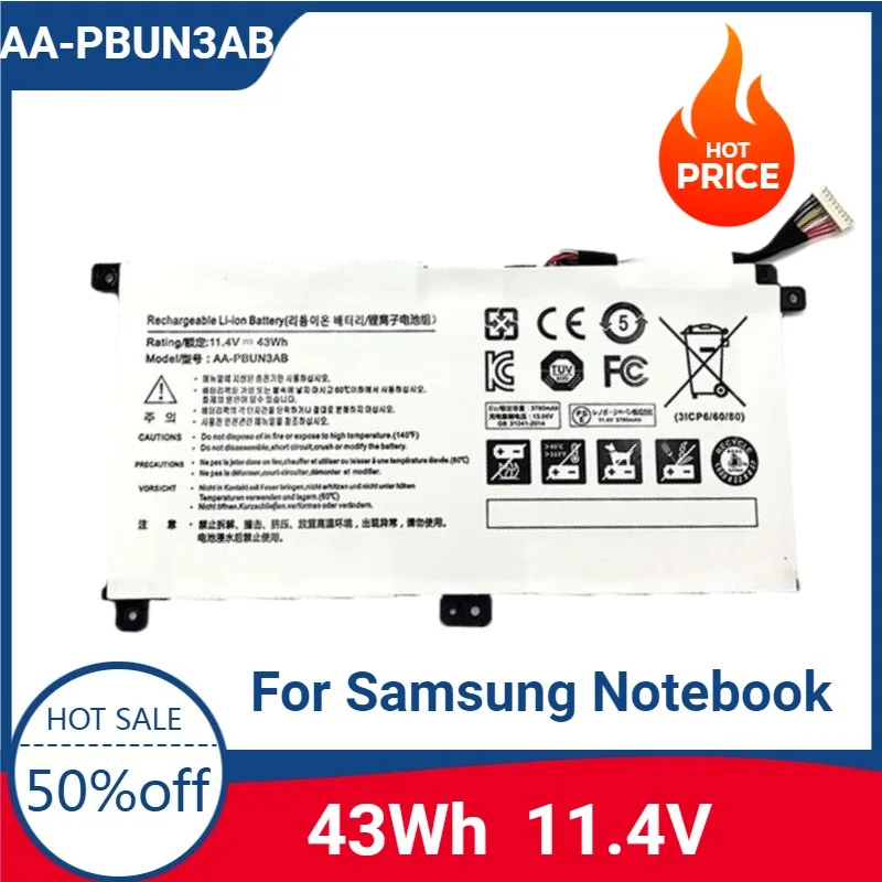 AA-PBUN3AB Laptop Battery 11.4V43WH For Samsung Notebook NT500R5M NT500R5N NP8500GM 500R5M 300E5K 300E4M NT501R5L NT760XBE NP800
AA-PBUN3AB Laptop Battery 11.4V43WH For Samsung Notebook NT500R5M NT500R5N NP8500GM 500R5M 300E5K 300E4M NT501R5L NT760XBE NP800