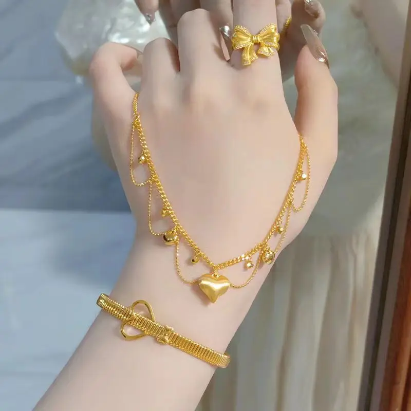 Lace water drop 24K gold necklace silk tassel chain 9999 real gold versatile collarbone chain hollow pendant for girlfriend
Lace water drop 24K gold necklace silk tassel chain 9999 real gold versatile collarbone chain hollow pendant for girlfriend