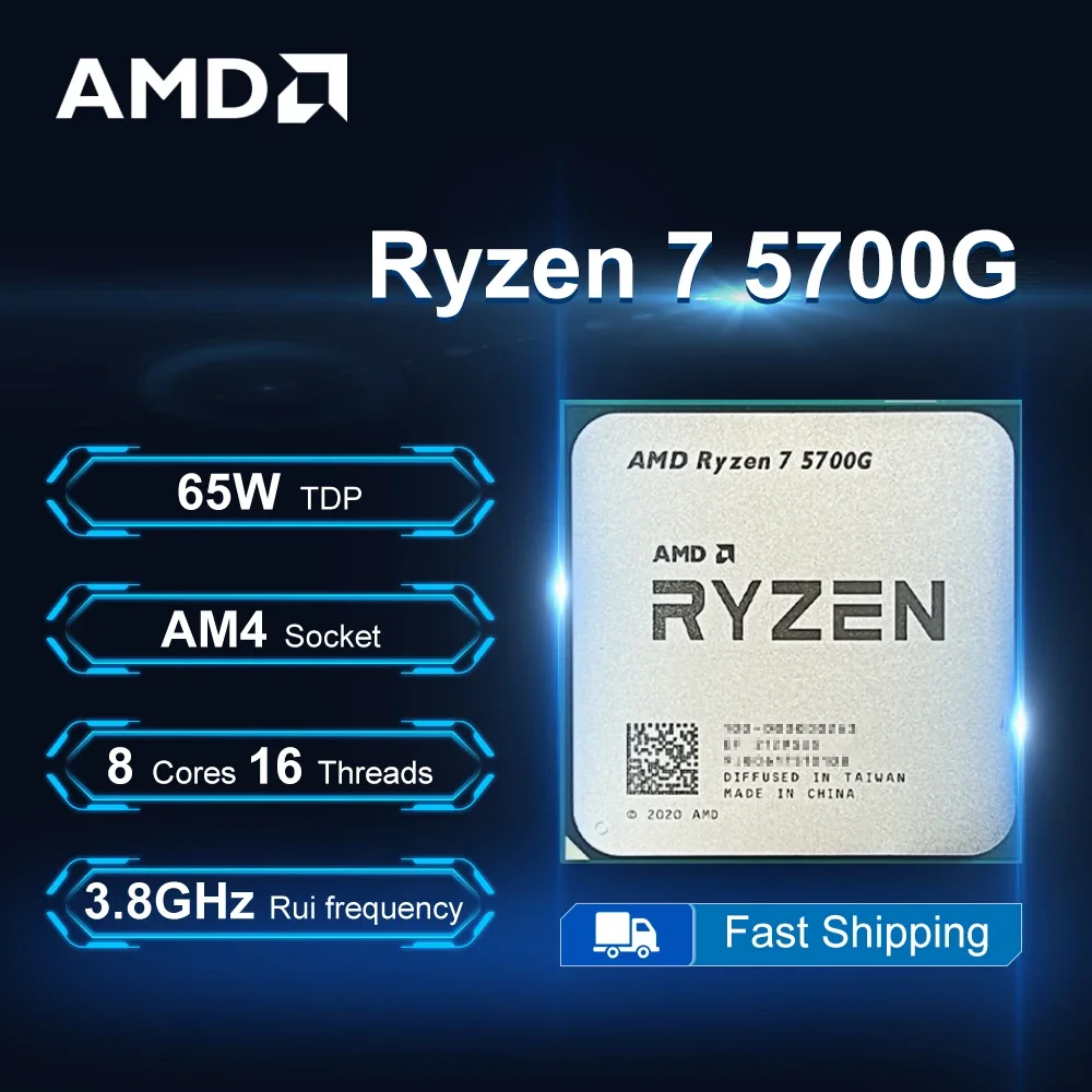 AMD Ryzen 7 5700G 3.8GHz 8-Core 16-Thread R7 5700G Processor 65W 7NM L3=16M DDR4 Socket AM4 No Fan
AMD Ryzen 7 5700G 3.8GHz 8-Core 16-Thread R7 5700G Processor 65W 7NM L3=16M DDR4 Socket AM4 No Fan