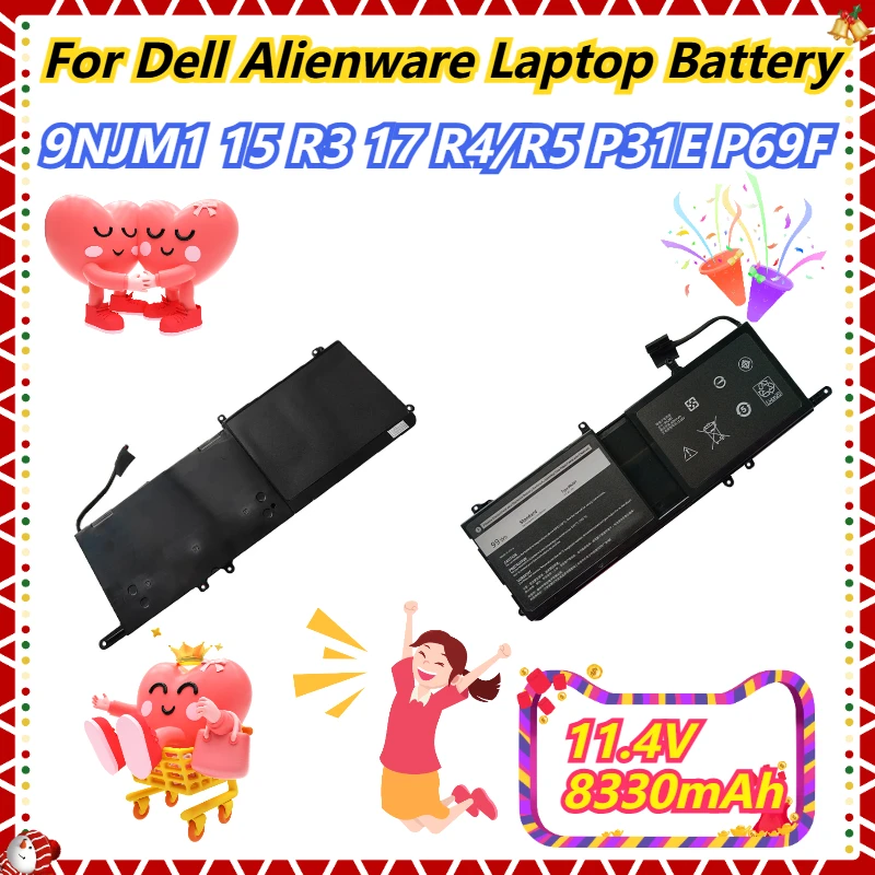 11,4 В 8330 мАч для Dell 9NJM1 Alienware 15 R3 17 R4/R5 P31E P69F аккумулятор для ноутбука
11,4 В 8330 мАч для Dell 9NJM1 Alienware 15 R3 17 R4/R5 P31E P69F аккумулятор для ноутбука