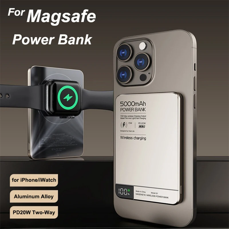 Магнитный внешний аккумулятор Power Bank 3 в 1, PD20W, беспроводное быстрое зарядное устройство, внешний аккумулятор для Magsafe Powerbank для iPhone 17 16 15 iWatch Airpods
Магнитный внешний аккумулятор Power Bank 3 в 1, PD20W, беспроводное быстрое зарядное устройство, внешний аккумулятор для Magsafe Powerbank для iPhone 17 16 15 iWatch Airpods