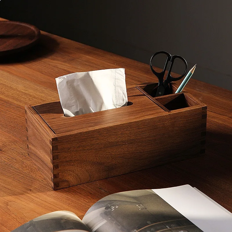 North American Black Walnut Multifunctional Tissue Box Desktop Remote Control Scissor Organizer
North American Black Walnut Multifunctional Tissue Box Desktop Remote Control Scissor Organizer
