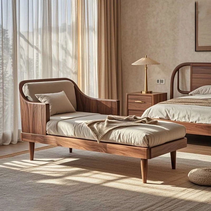 Black walnut sofa lounge chair designer Song style aesthetic ash wood chaise longue hotel B&B villa for home use
Black walnut sofa lounge chair designer Song style aesthetic ash wood chaise longue hotel B&B villa for home use