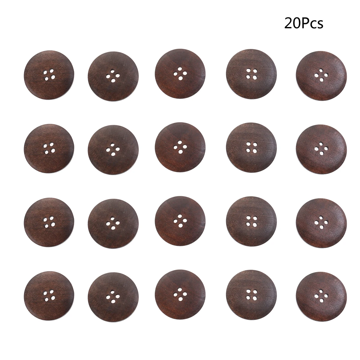 20PCS Wooden Buttons Dark Brown Round 4 Holes Sewing Knitting Scrapbook Card Making Crafts Decor Durable Fashion DIY Project
20PCS Wooden Buttons Dark Brown Round 4 Holes Sewing Knitting Scrapbook Card Making Crafts Decor Durable Fashion DIY Project