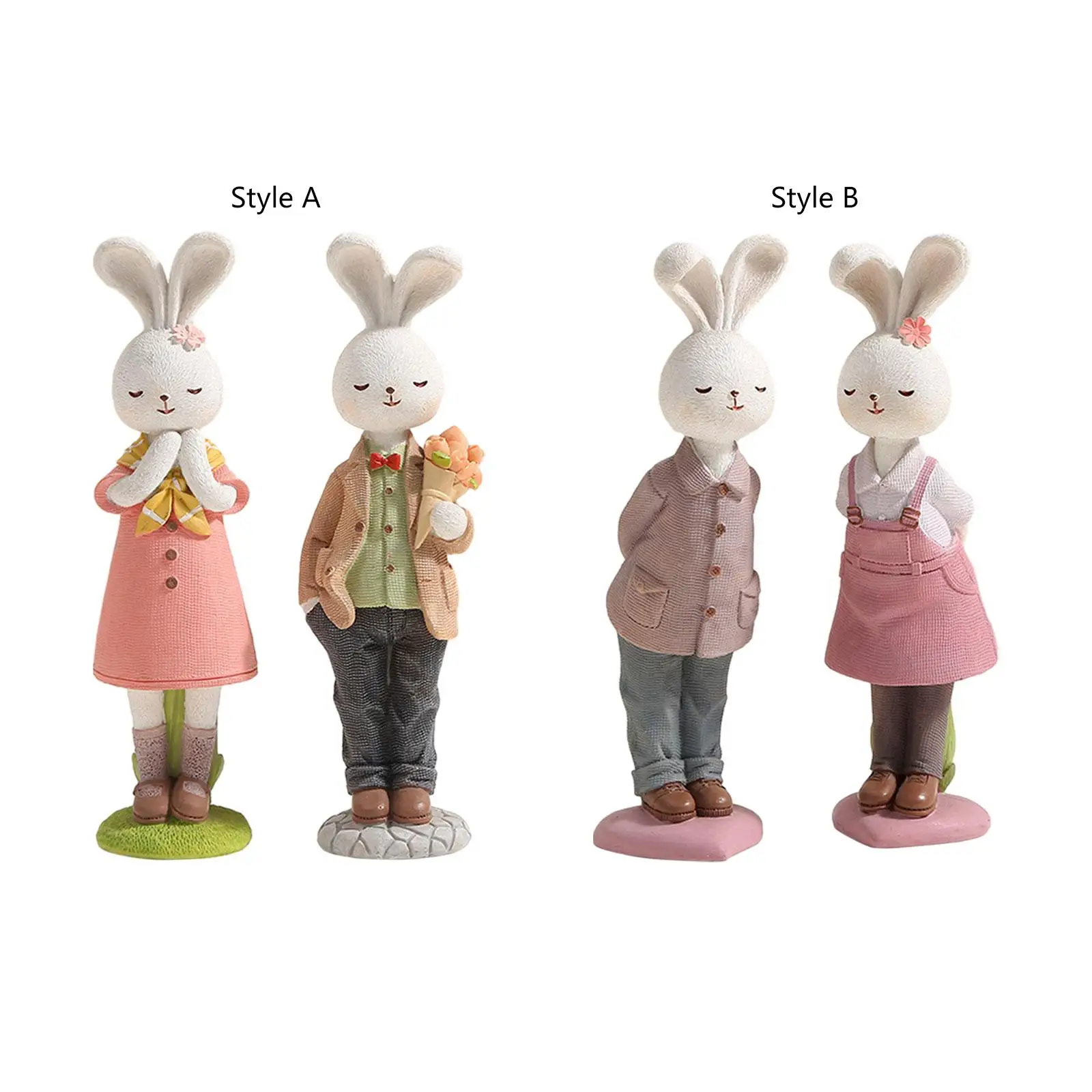 2x Easter Couple Bunny Figurines Easter Gift Creative Cute Animal Sculpture Ornament for Living Room Lawn Porch Shelf Yard
2x Easter Couple Bunny Figurines Easter Gift Creative Cute Animal Sculpture Ornament for Living Room Lawn Porch Shelf Yard