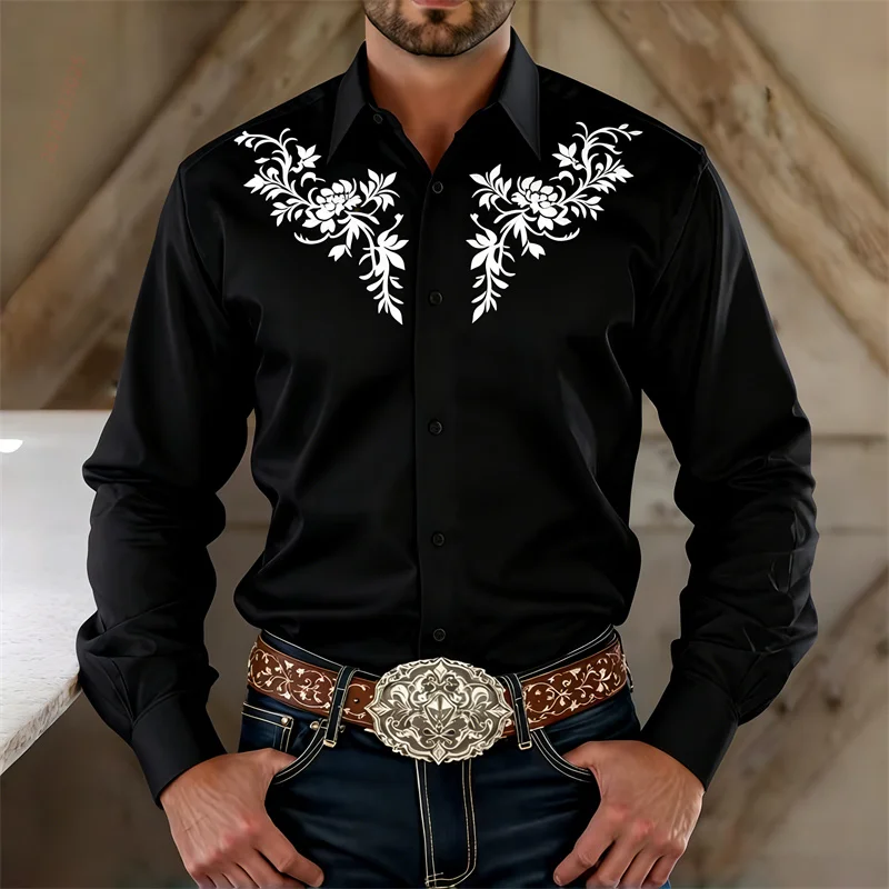 2026 New Western Cowboy Style Men's Floral Print Long-Sleeve Shirt, Lapel Slim Fit Casual Men's Long-Sleeve Shirt, Sizes XS-6XL
2026 New Western Cowboy Style Men's Floral Print Long-Sleeve Shirt, Lapel Slim Fit Casual Men's Long-Sleeve Shirt, Sizes XS-6XL