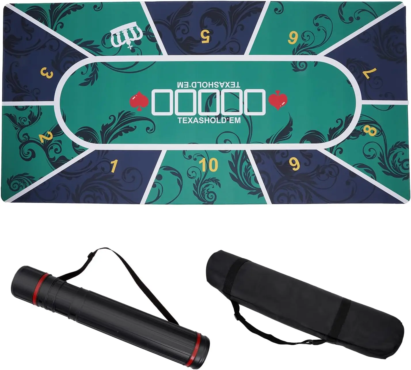 47x24in Poker Mat for 10 Players, Texas Hold'em Table Topper, Non-Slip, Waterproof, with Tube & Bag
47x24in Poker Mat for 10 Players, Texas Hold'em Table Topper, Non-Slip, Waterproof, with Tube & Bag