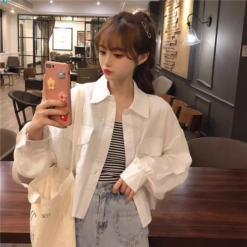 Spring Summer Thin Style Female Students Lantern Sleeve Shirt Top Coat 2024 Women Solid Color Short Loose Cardigan Blouse Jacket
Spring Summer Thin Style Female Students Lantern Sleeve Shirt Top Coat 2024 Women Solid Color Short Loose Cardigan Blouse Jacket