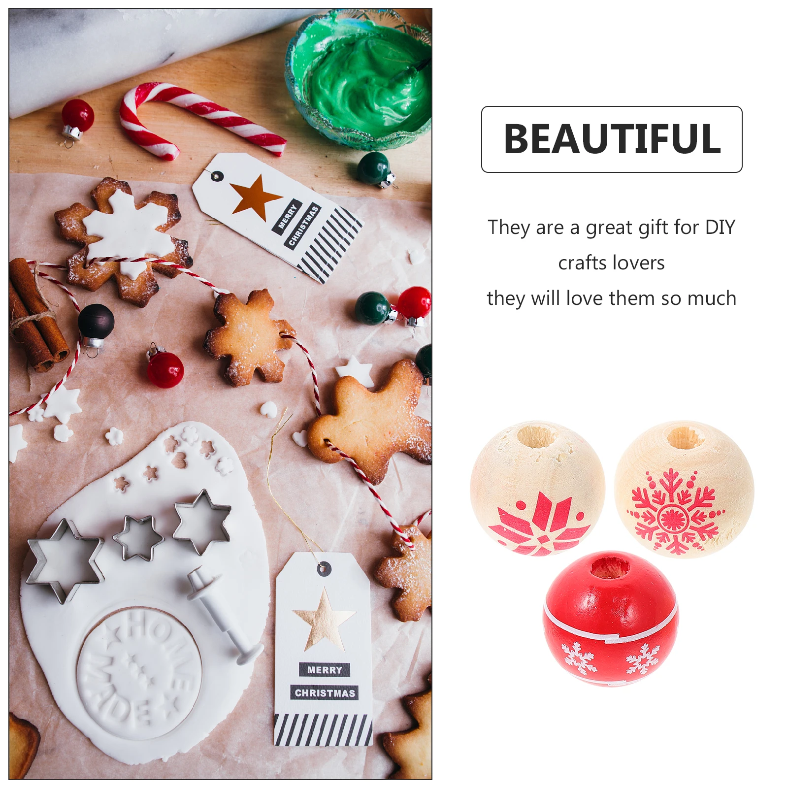 70pcs Christmas Wooden Beads Diy Accessories Festive Jewelry Craft Decoration Xmas Style Pendant Ornament Handmade Charms Wood 
70pcs Christmas Wooden Beads Diy Accessories Festive Jewelry Craft Decoration Xmas Style Pendant Ornament Handmade Charms Wood