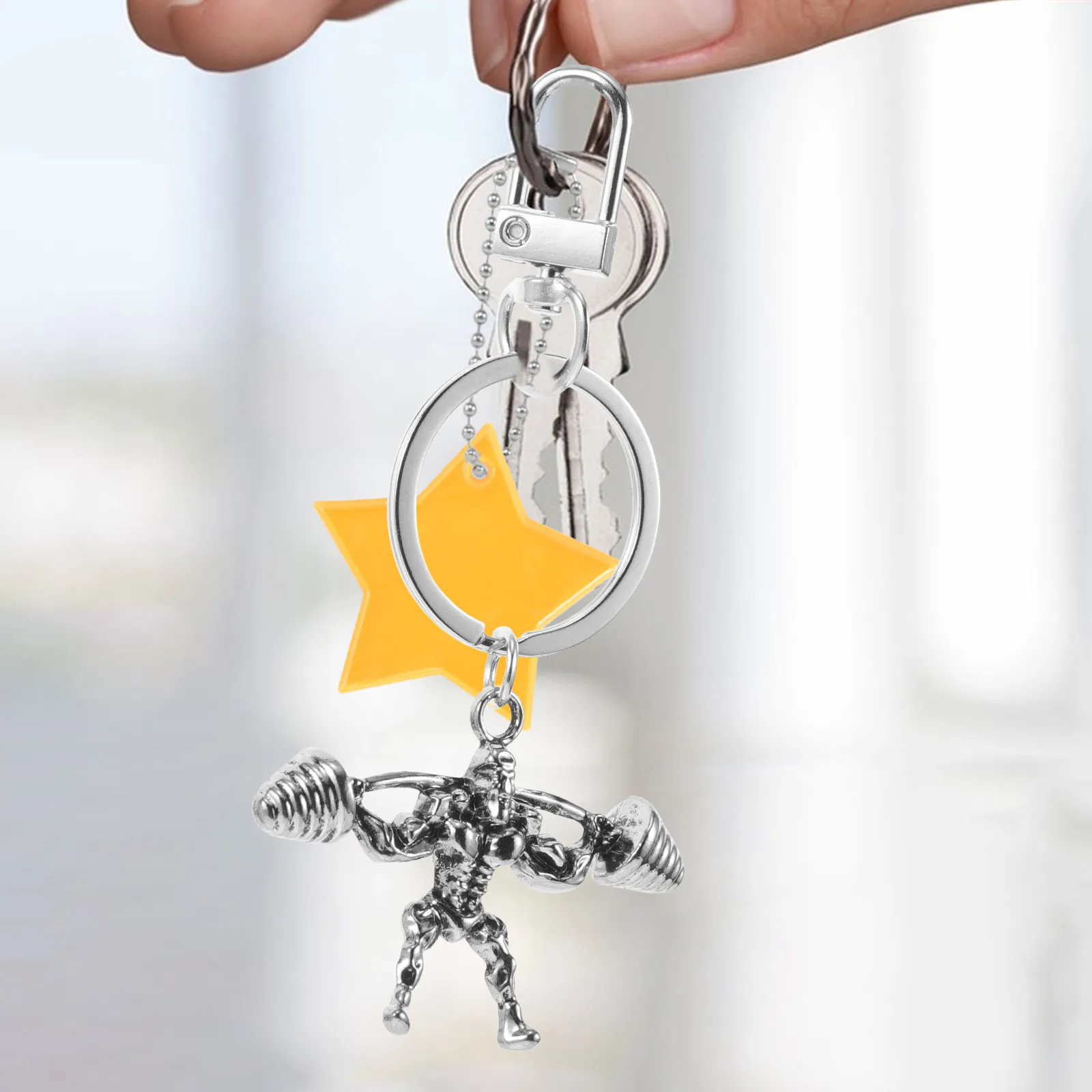 Metal Keychain Dumbbell Fitness Key Ring Gym Key Holder Inspirational Sports Charm Bodybuilding Gift for Men Bag Hanging Decors
Metal Keychain Dumbbell Fitness Key Ring Gym Key Holder Inspirational Sports Charm Bodybuilding Gift for Men Bag Hanging Decors