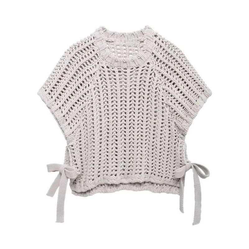 O-neck Sleeveless Hollow Out Knitted Sweater Vest Women Retro Fashion Sweaters Pullover Female Casual Side Tie Design Top Tank
O-neck Sleeveless Hollow Out Knitted Sweater Vest Women Retro Fashion Sweaters Pullover Female Casual Side Tie Design Top Tank