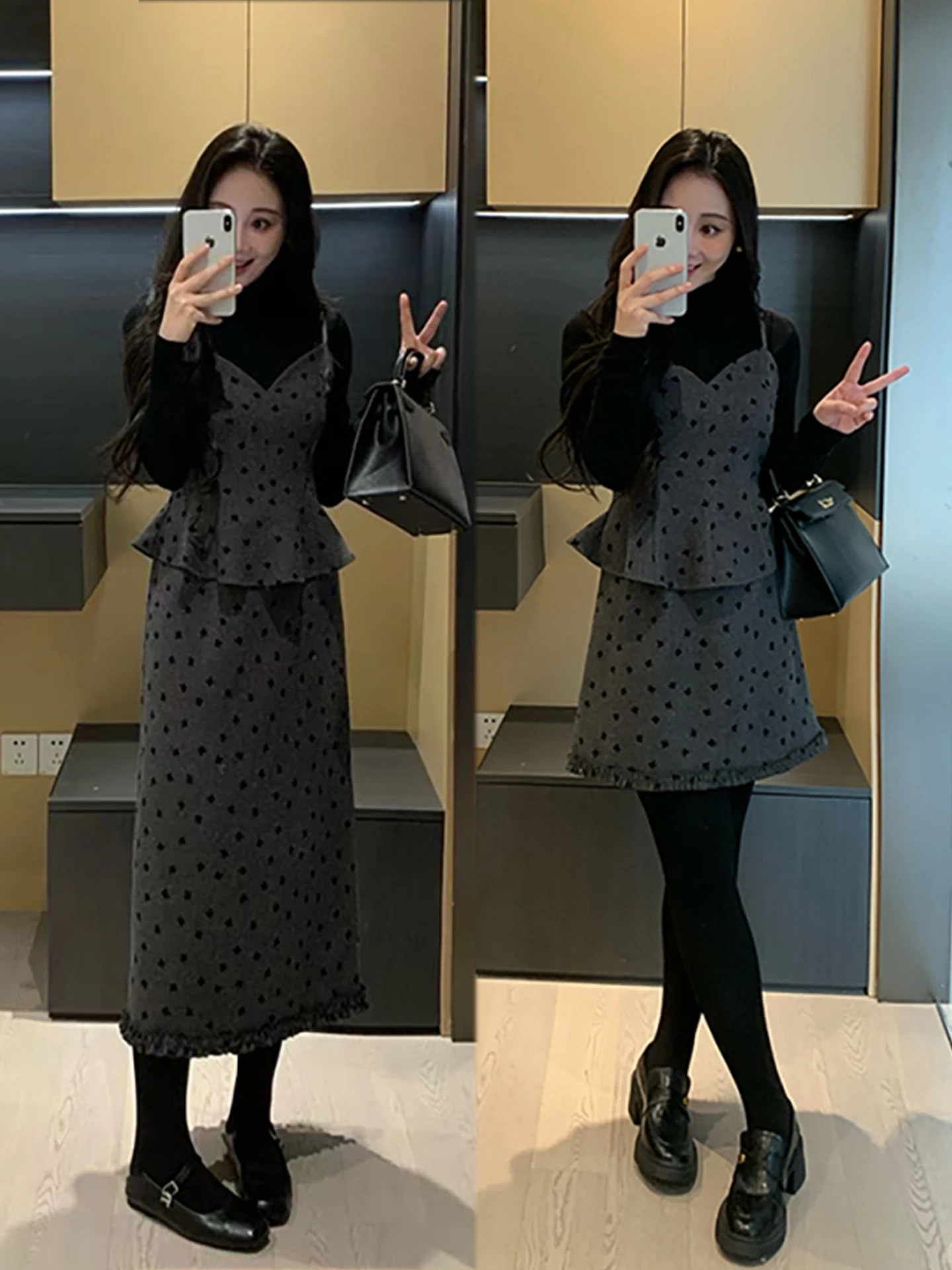 plus Size Winter Faion Set for Women with Polka Dot Base irt And Dr Ele And Unique plus Size Clothing Ensemble
plus Size Winter Faion Set for Women with Polka Dot Base irt And Dr Ele And Unique plus Size Clothing Ensemble